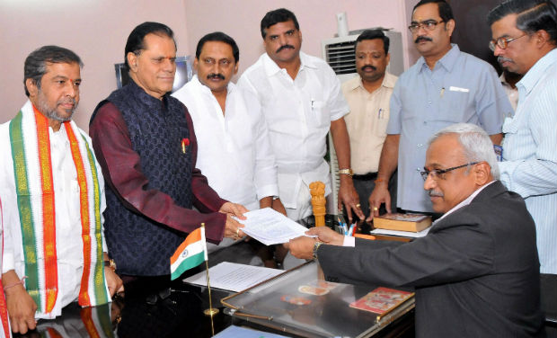 Congress candidate for Rajya Sabha from Hyderabad, T. Subbrami Reddy, files nomination papers in the presence of AP Chief Minister N. Kiran Kumar Reddy and other leaders in Hyderabad on Tuesday - PTI Congress candidate for Rajya Sabha from Hyderabad, T. Subbrami Reddy, files nomination papers in the presence of AP Chief Minister N. Kiran Kumar Reddy and other leaders in Hyderabad on Tuesday - PTI